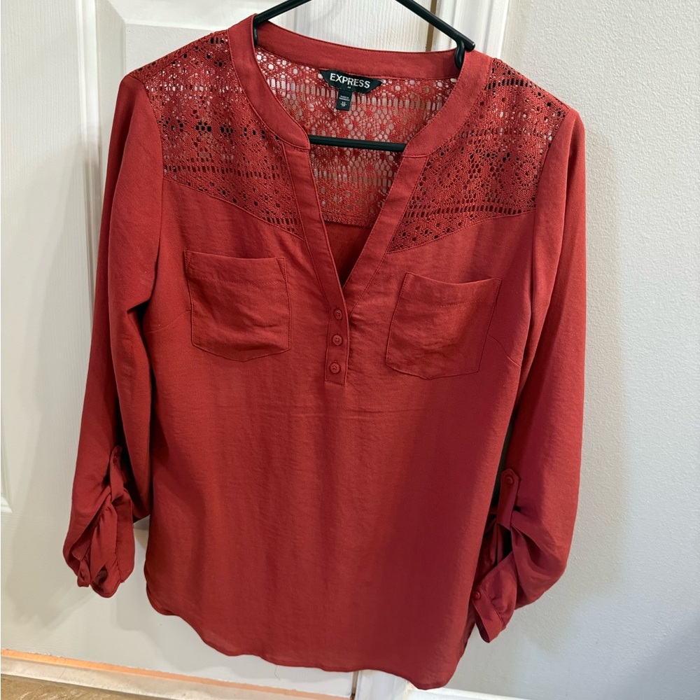Express Scarlet Crochet Blouse